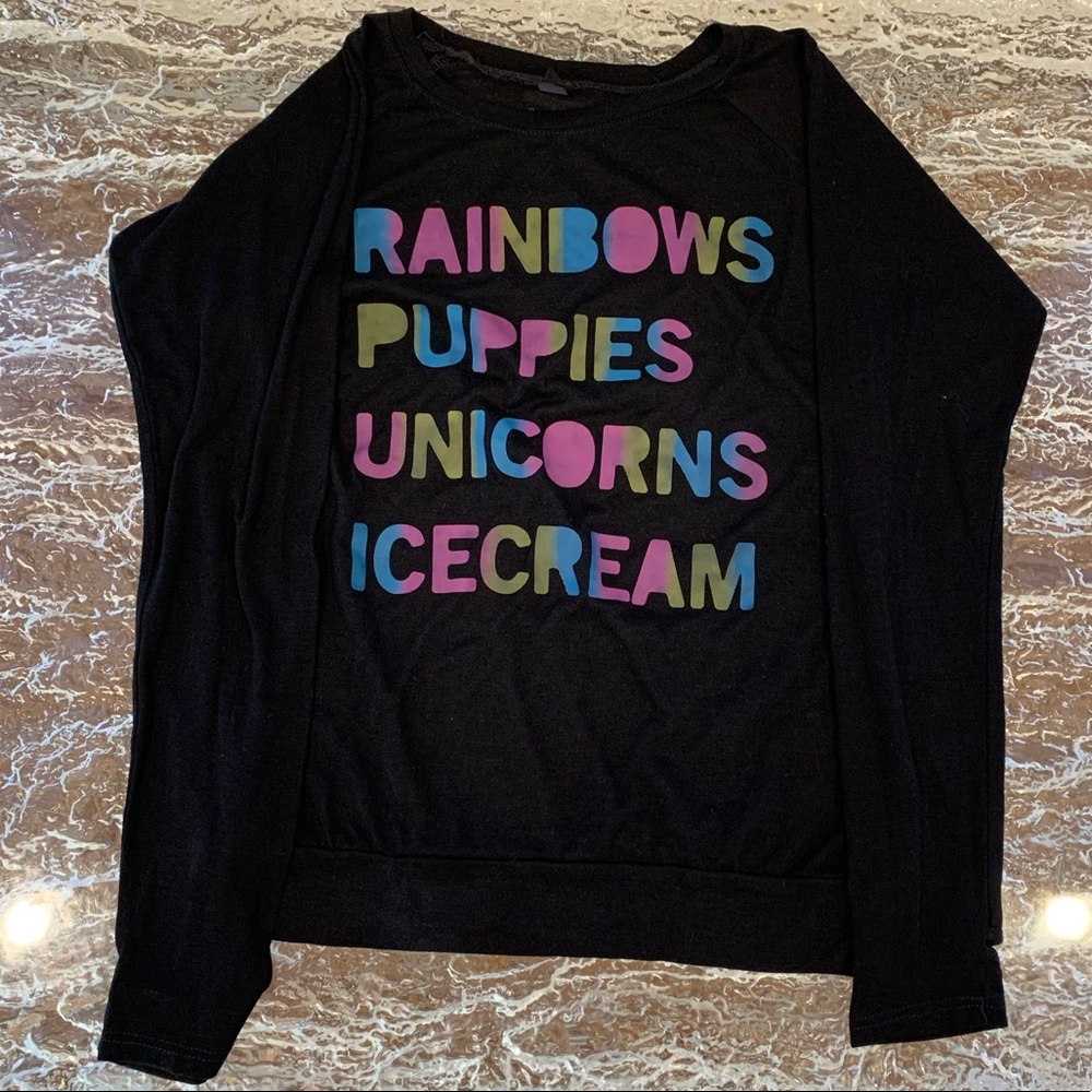 Rainbows, Puppies, Unicorns, Icecream soft shirt